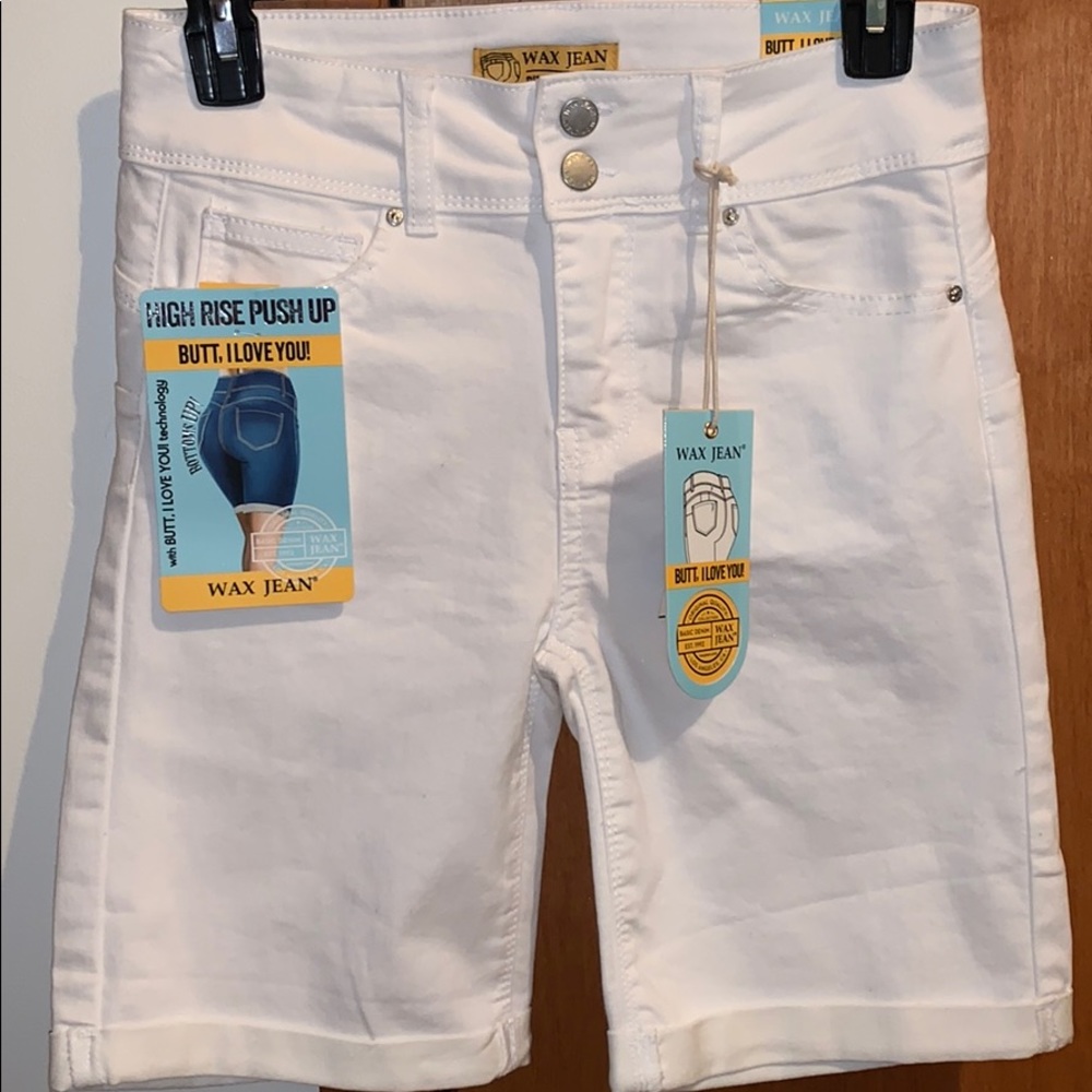 *SOLD* Wax Jean butt push up high rise shorts